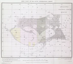 Index Chart of the Cutch Topographical Survey by the Trigonometrical Branch, Survey of India, Dehra Dun